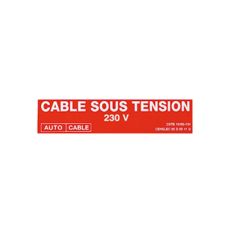 Etiquettes autocollantes pour câble chauffant autorégulant - Cable sous tension 230v