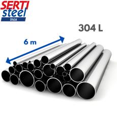 Tube en acier inoxydable 304L SERTIsteel Inox - Longueur 6 mètres